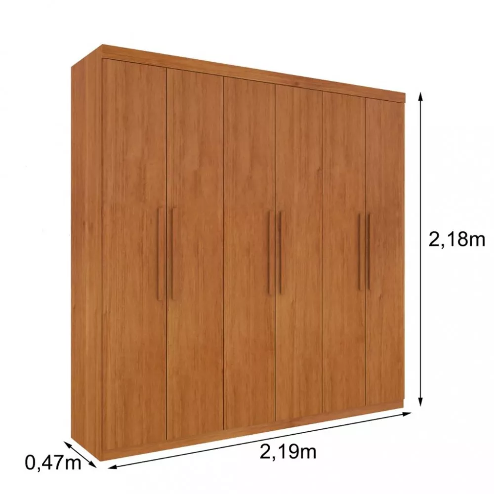 Guarda Roupa Casal 6 Portas 100 MDF Suecia Tcil