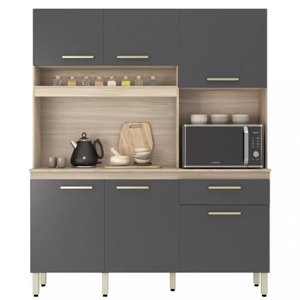 Cozinha Compacta 6 Portas 1 Gaveta com Tampo Alamo Demobile