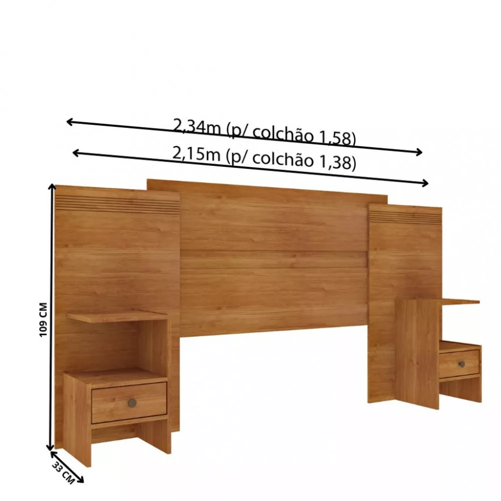 Cabeceira Extensível Mesa Cabeceira 2 Gavetas Dacar Tcil