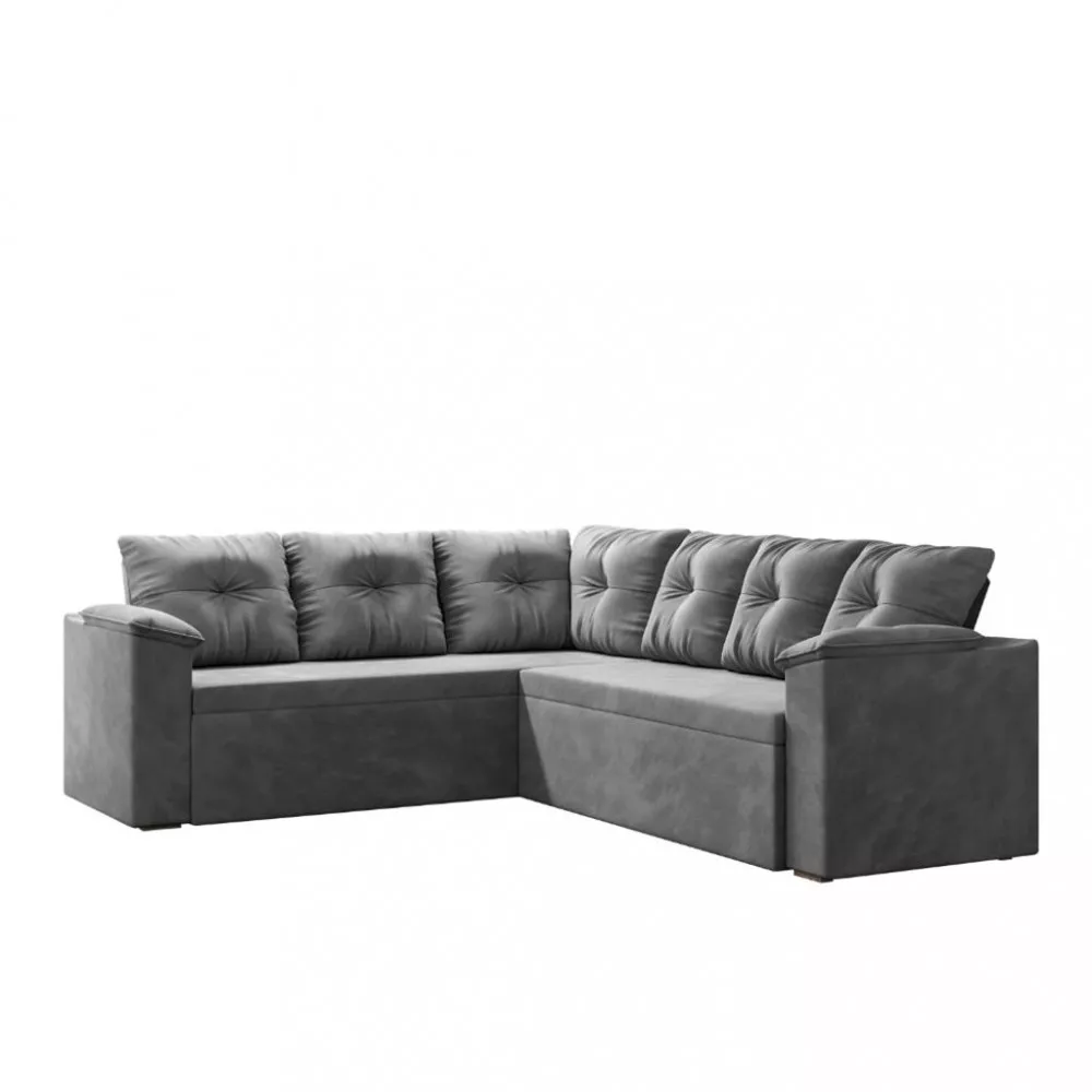 Sofá de Canto 5 Lugares Retratil Suede Escocia Flash