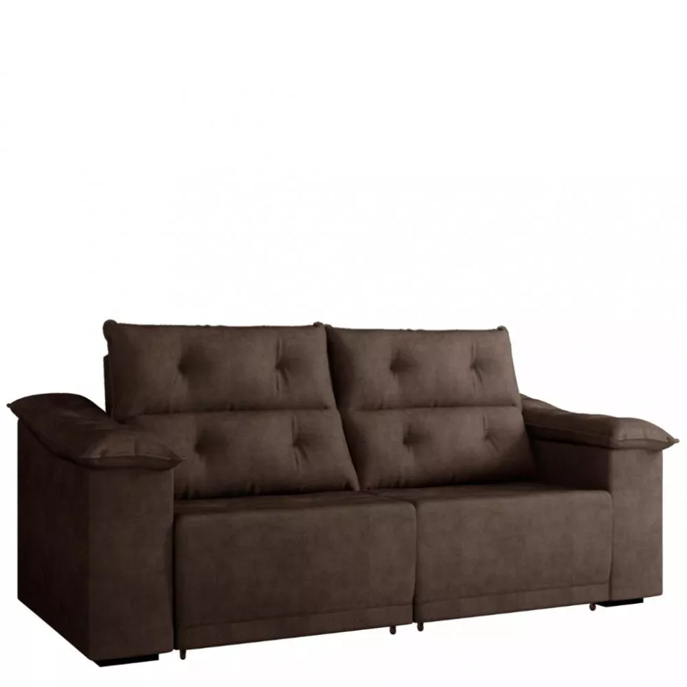 Sofá 3 Lugares 230cm Retrátil Reclinável Suede Parati Flash