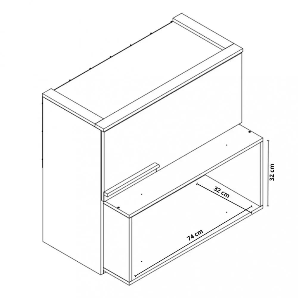 Armario Aereo 1 Porta Manhattan Herval