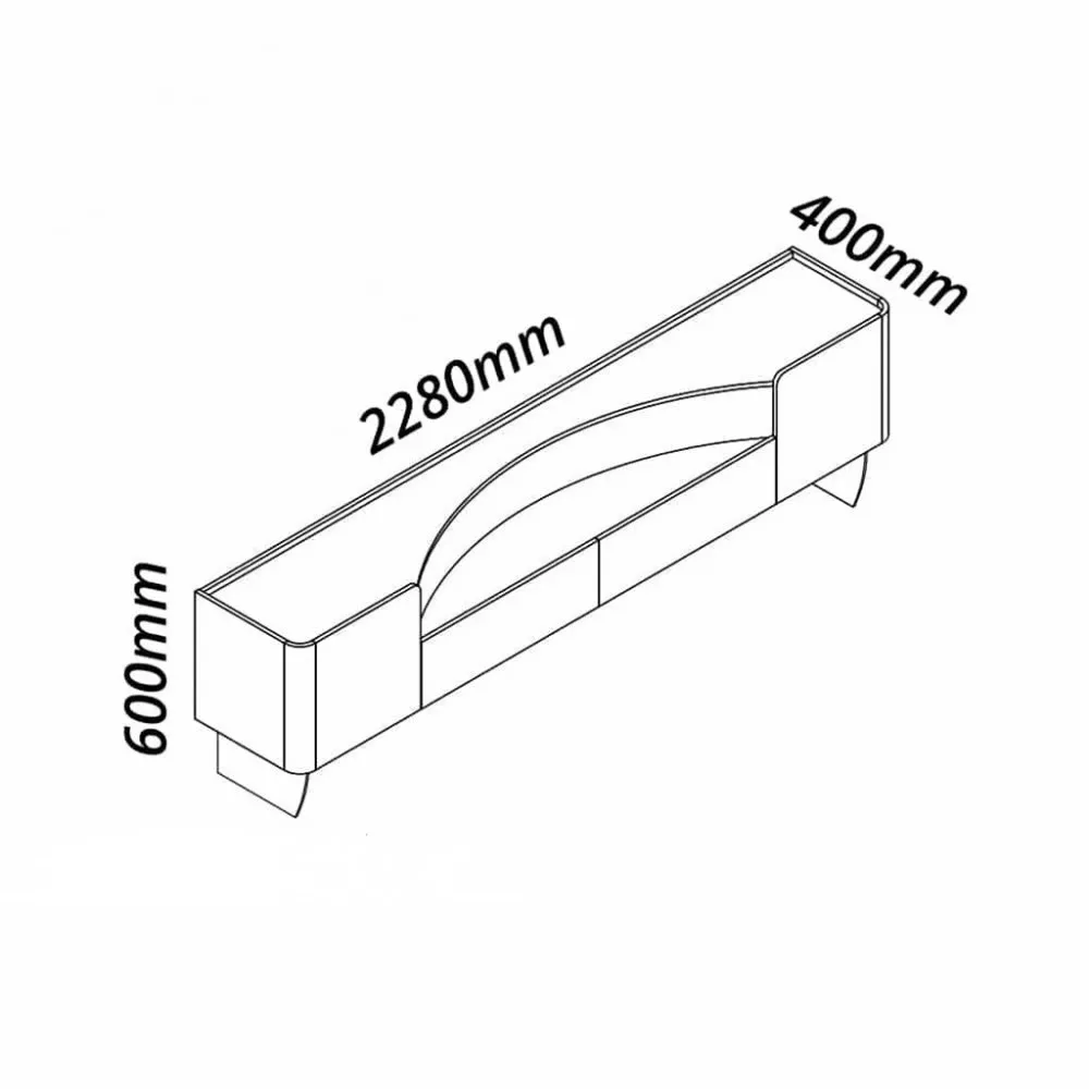 Rack para TV até 85 Polegadas com LED 2 Portas 2 Gavetas Pés de Vidro 100 MDF Infinity Gelius