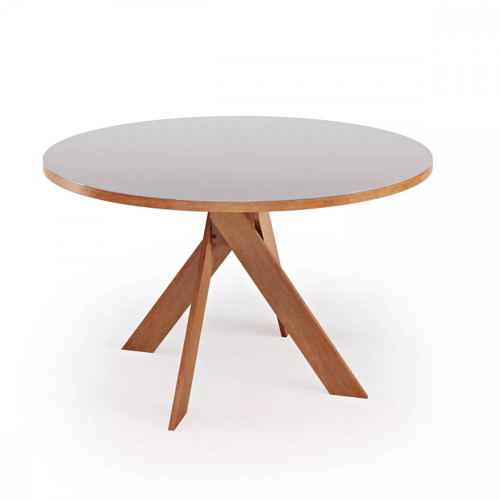 Conjunto Sala de Jantar Mesa Redonda 137cm 6 Poltrona Grécia Madetal