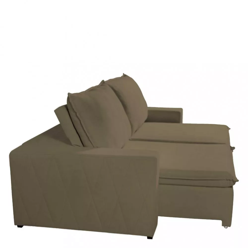 Sofá 4 Lugares Retrátil Reclinável com Massageador 250cm Veludo Daniela Takei