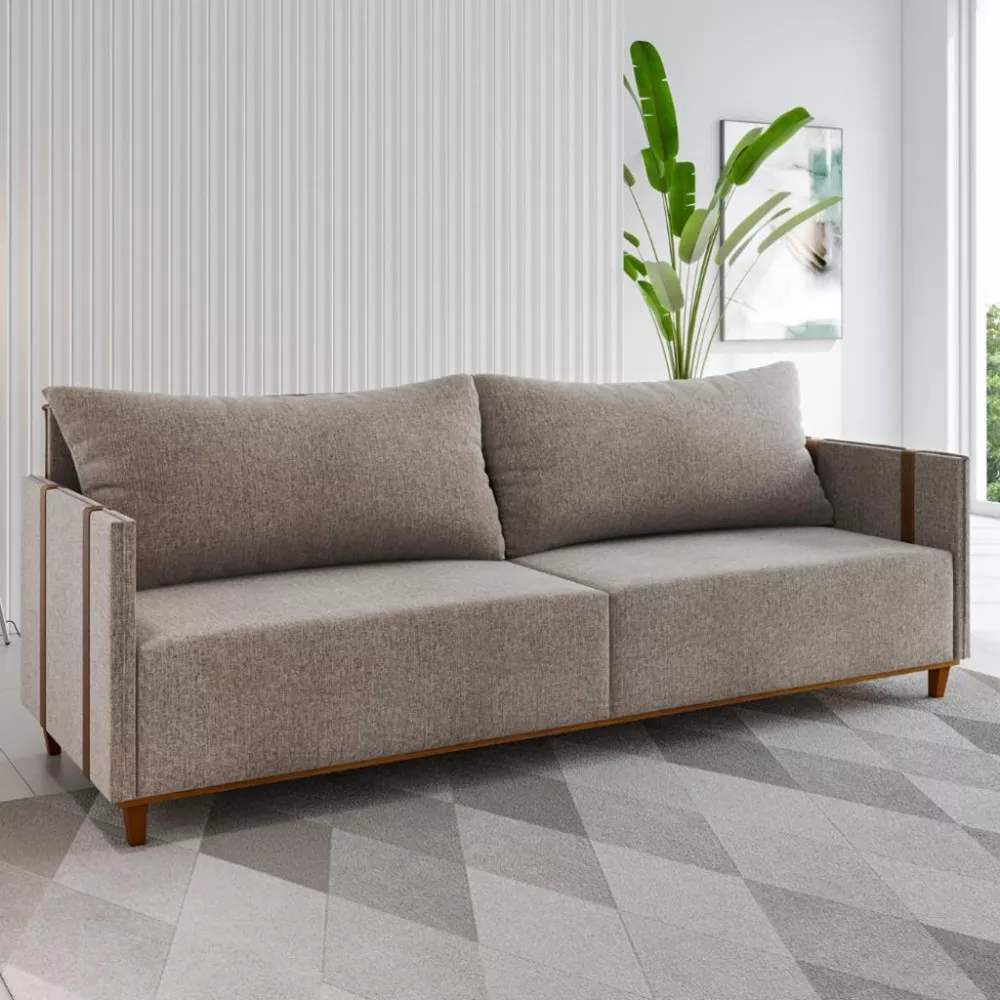 Sofá 3 Lugares 181,5cm Linho living Mult Viero