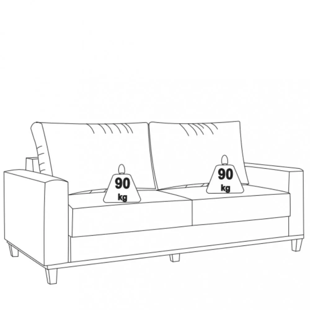 Sofá 3 Lugares 181,5cm Linho living Mult Viero