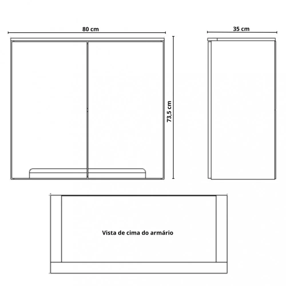 Armario Aereo 2 Portas 80cm Manhattan Herval