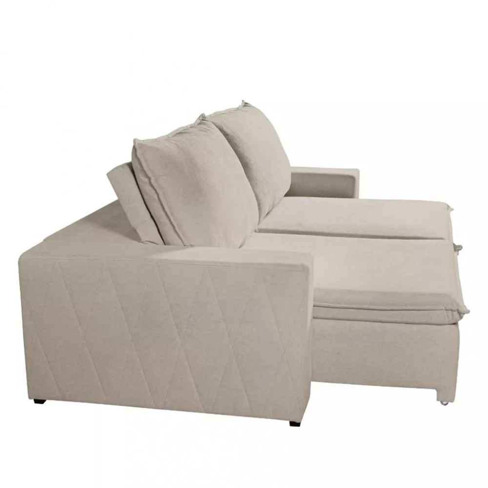 Sofá 4 Lugares Retrátil Reclinável com Massageador 250cm Bouclê Daniela Takei