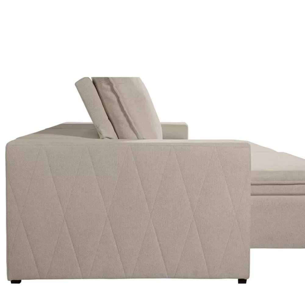 Sofá 4 Lugares Retrátil Reclinável com Massageador 250cm Bouclê Daniela Takei