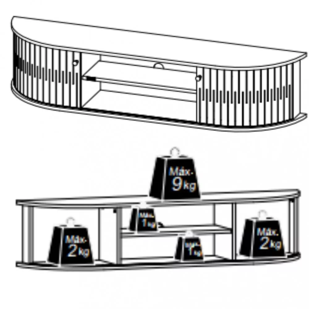 Rack Suspenso para TV até 75 Polegadas 2 Portas Algarve Madetec