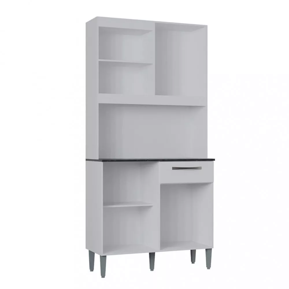 Cozinha Compacta 4 Portas 1 Gaveta 90cm Livia Poquema