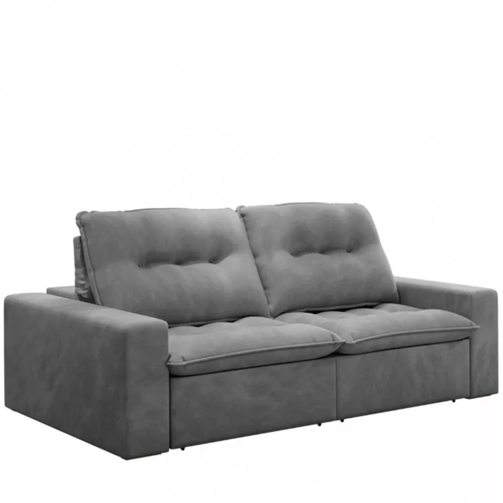 Sofá 3 Lugares 230cm Retrátil Reclinável Suede Veneza Flash