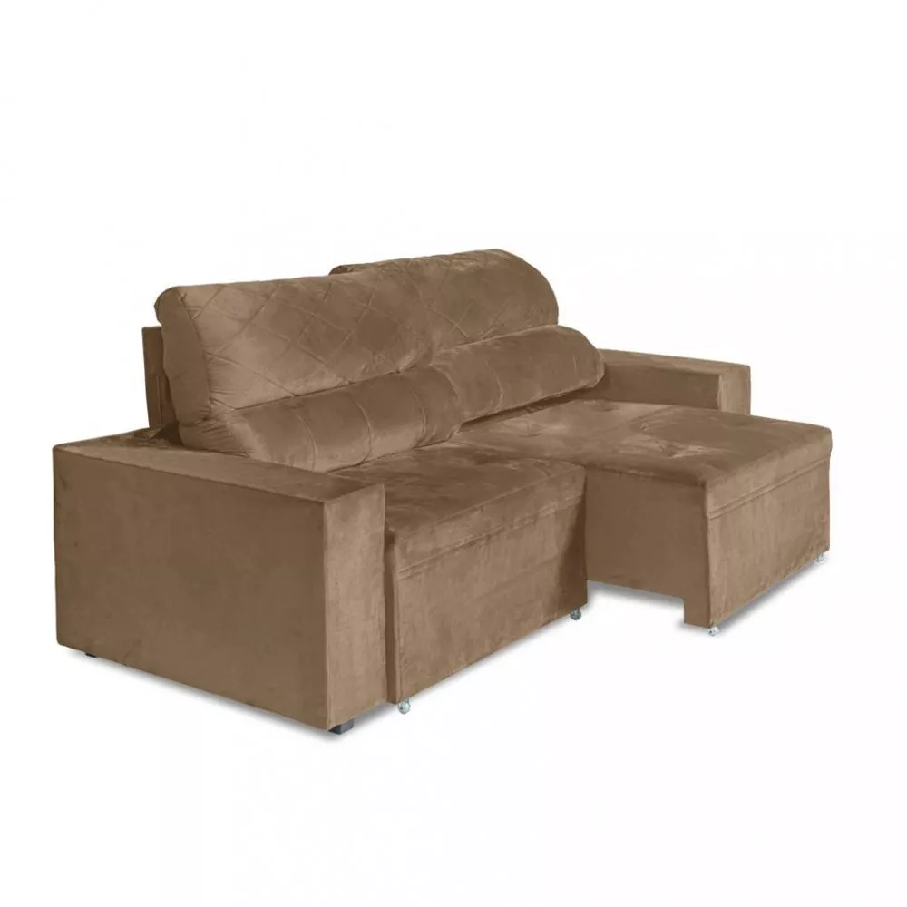 Sofá 3 Lugares 210cm Retrátil Veludo Áustria New Berflex Estofados