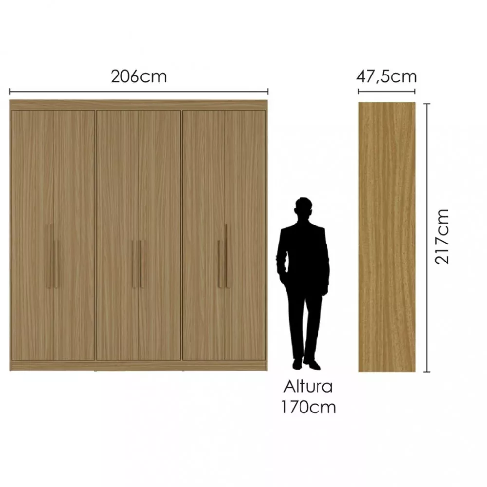 Guarda Roupa Casal 6 Portas PH1804 Herval