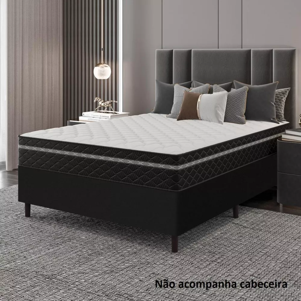 Cama Box Casal 138cm Molas Ensacadas Bari 2Cen Umaflex