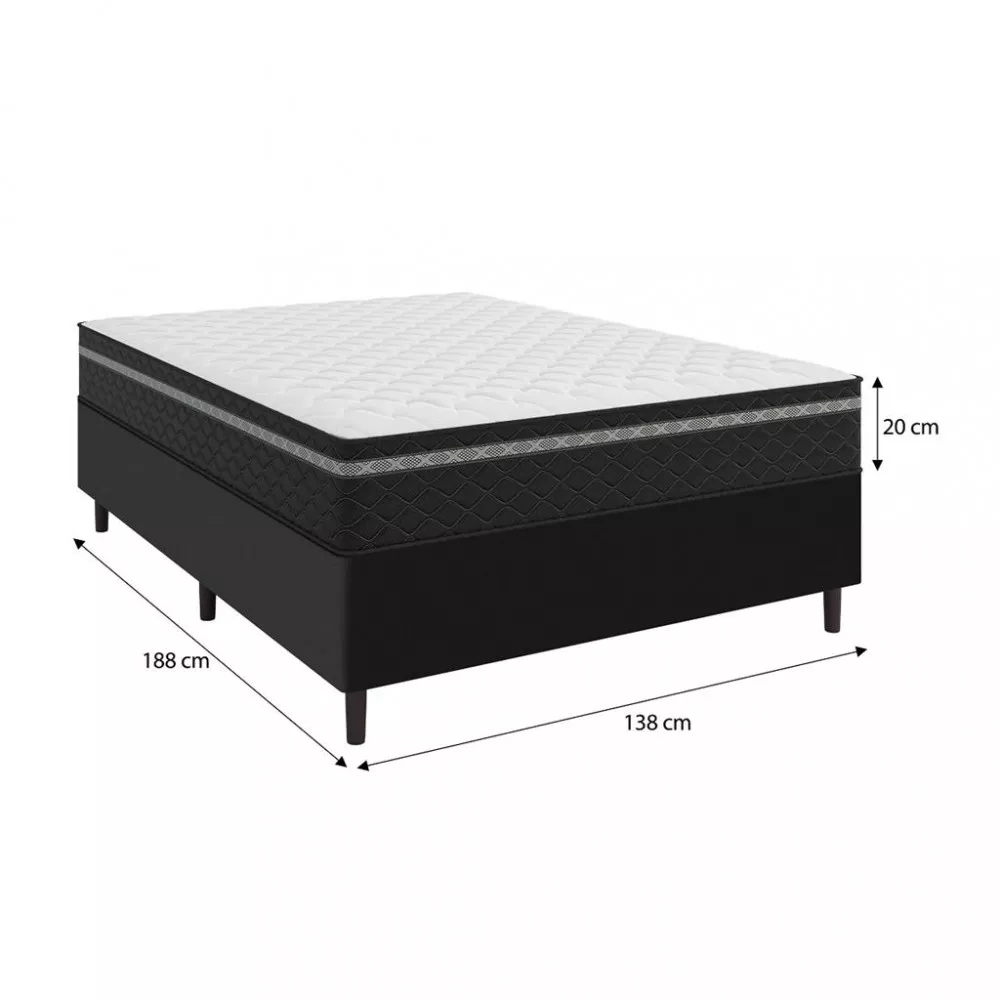 Cama Box Casal 138cm Molas Ensacadas Bari 2Cen Umaflex