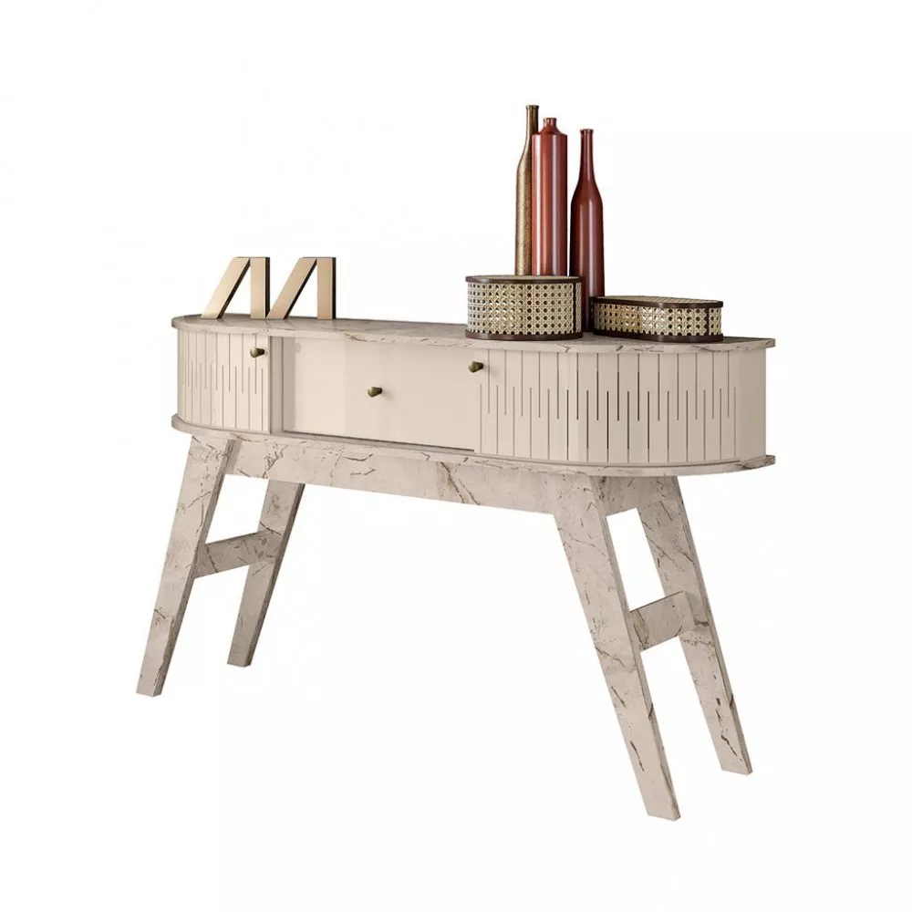 Aparador 2 Portas Flexíveis 1 Gaveta com Pés Estoril Madetec