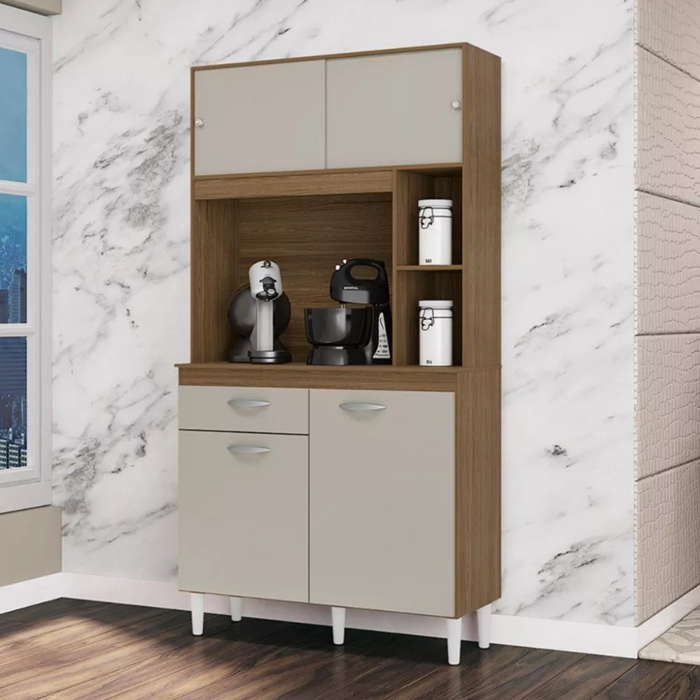 Cozinha Compacta 4 Portas 1 Gaveta com Tampo Duda Poquena