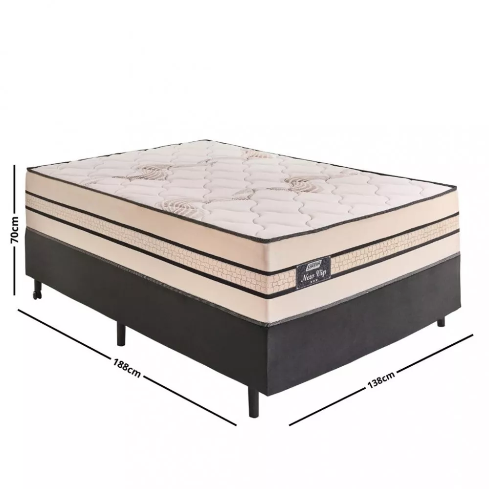Cama Box Casal 138cm Molas Ensacadas New Vip Gazin