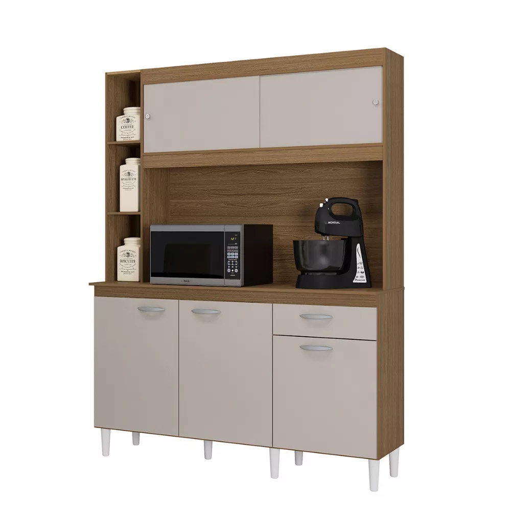Cozinha Compacta 5 Portas 1 Gaveta com Tampo Duda Poquema