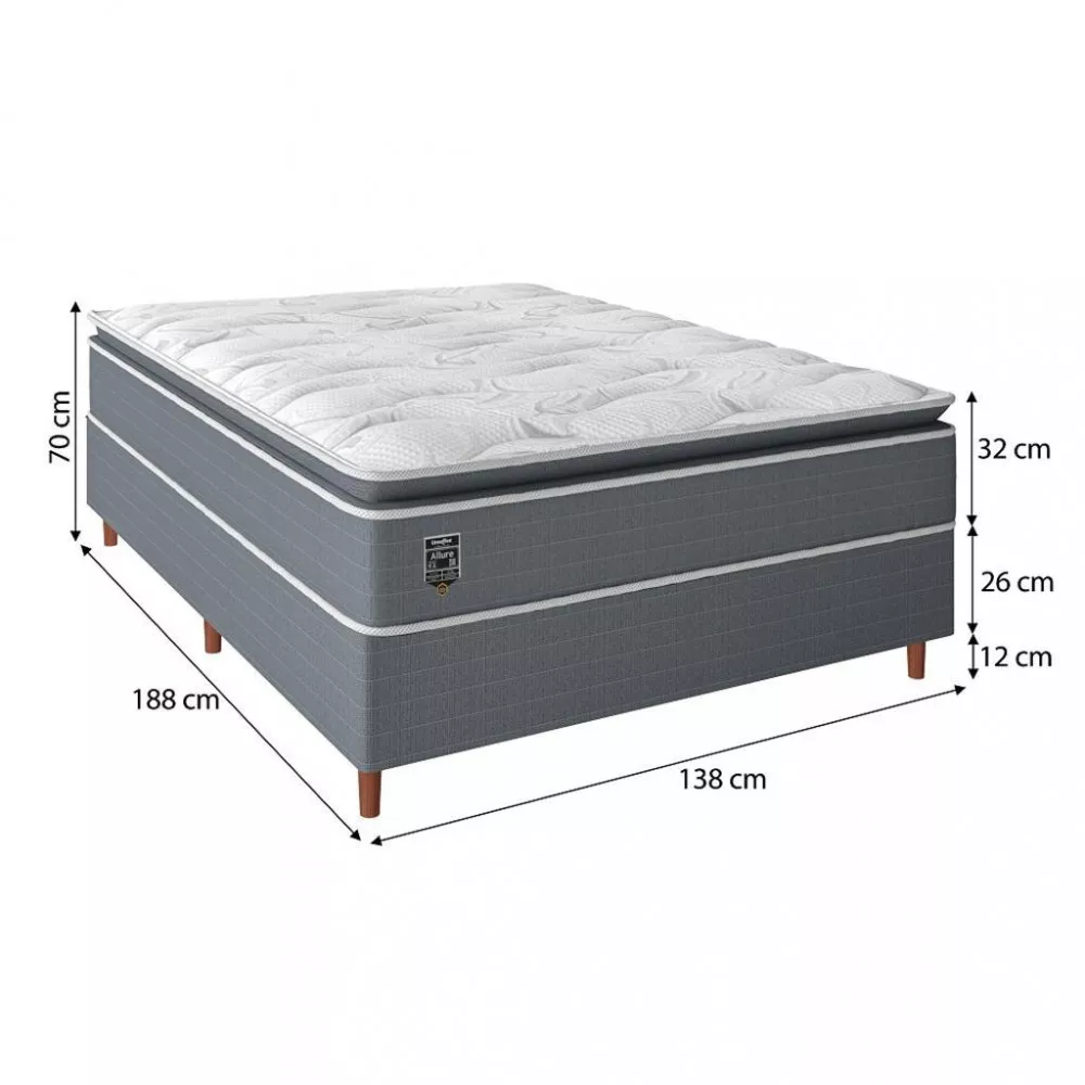 Cama Box Casal 138cm Pillow Top Allure Umaflex