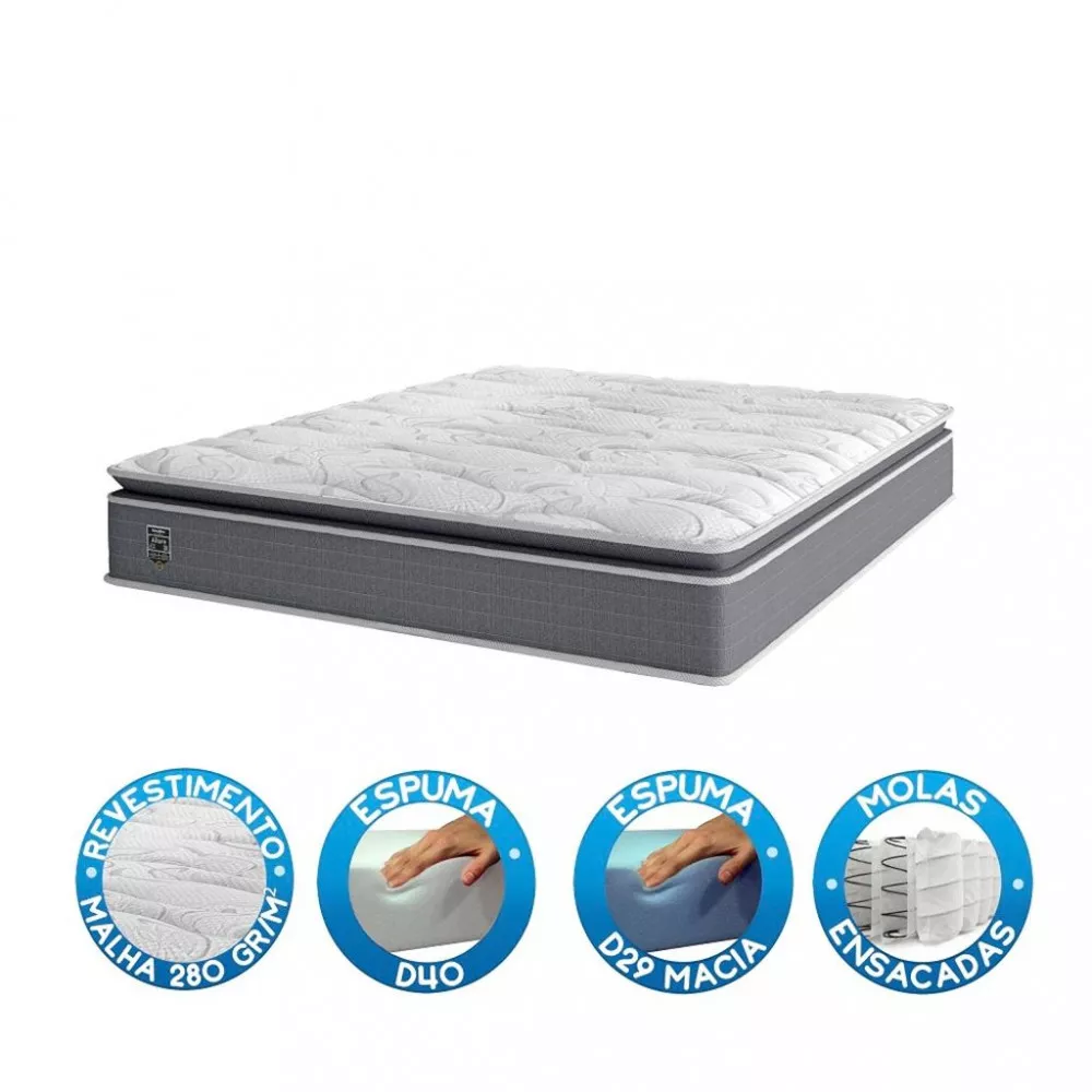 Cama Box Casal 138cm Pillow Top Allure Umaflex