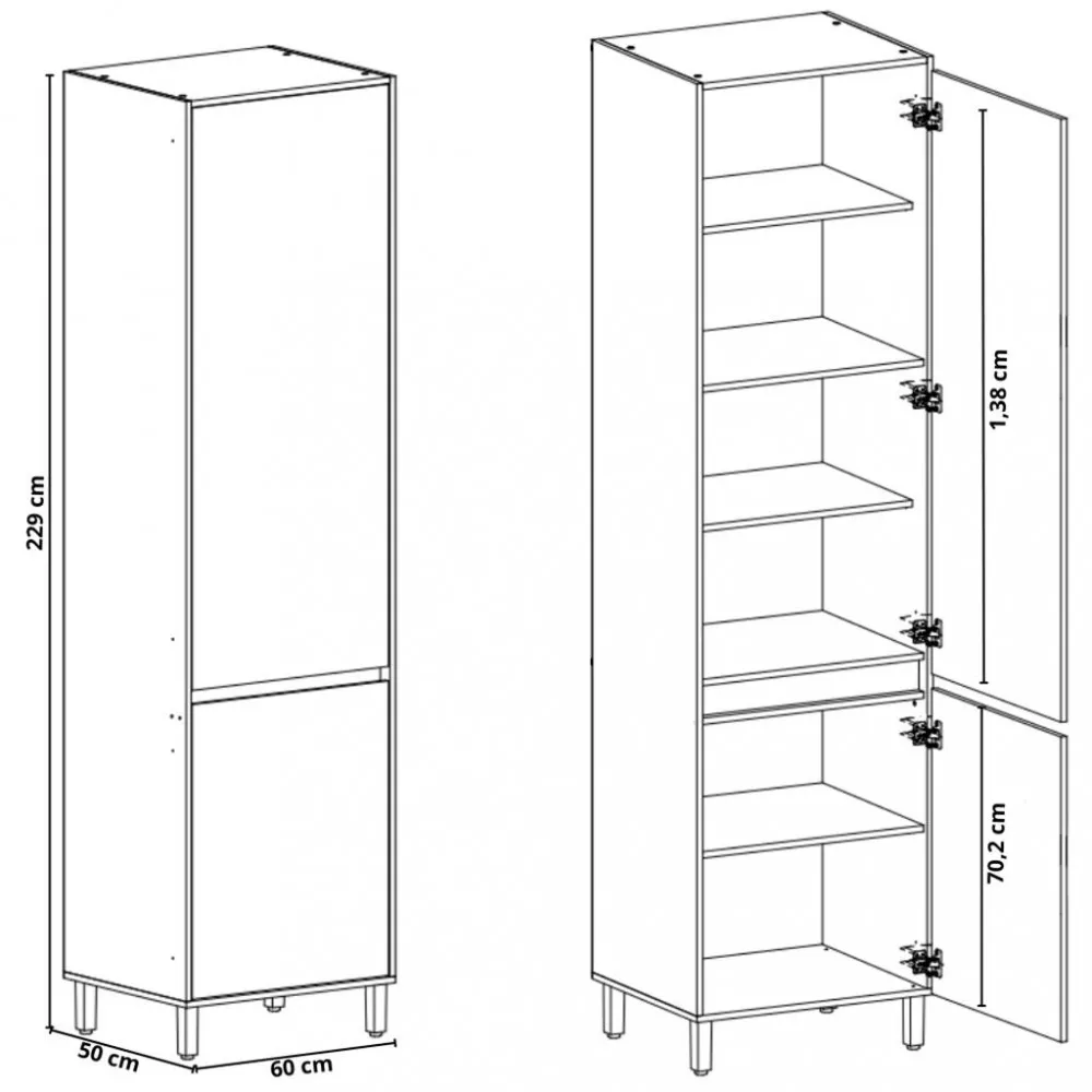 Paneleiro 2 Portas 60cm Denver  Herval