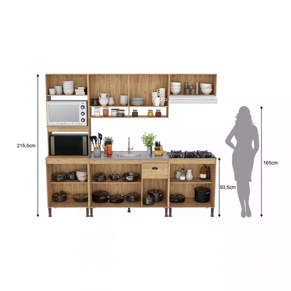 Cozinha Modulada 5 Peças sem Tampo Torino Movelbento