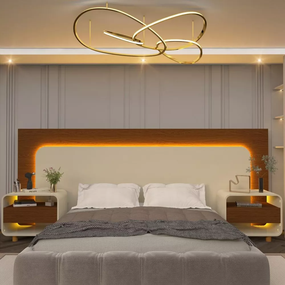 Cabeceira Extensível com 2 Mesas de Cabeceira Innova Gelius