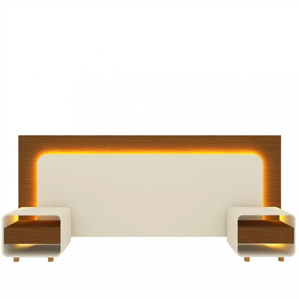 Cabeceira Extensível com 2 Mesas de Cabeceira Innova Gelius