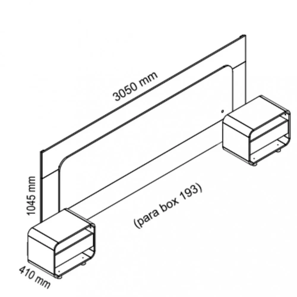 Cabeceira Extensível com 2 Mesas de Cabeceira Innova Gelius