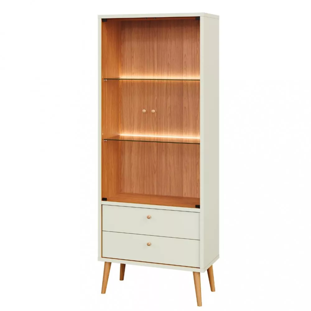 Cristaleira 2 Portas Vidro Led C717L Dalla Costa