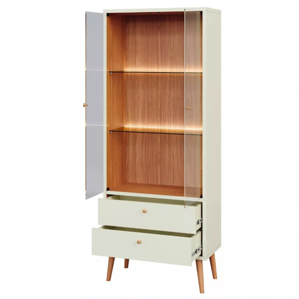 Cristaleira 2 Portas Vidro Led C717L Dalla Costa