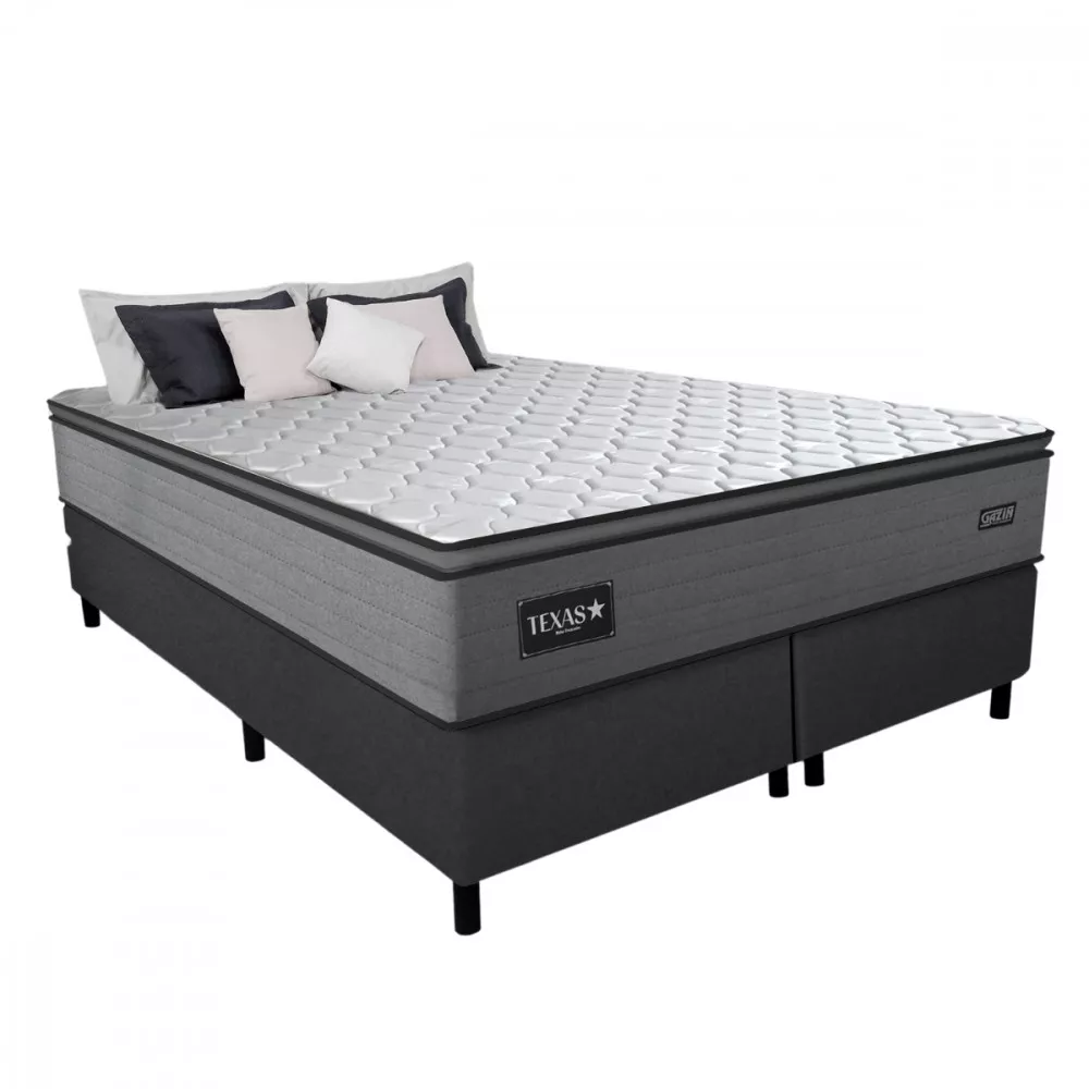 Cama Box Queen 158cm Molas Ensacadas Texas Gazin