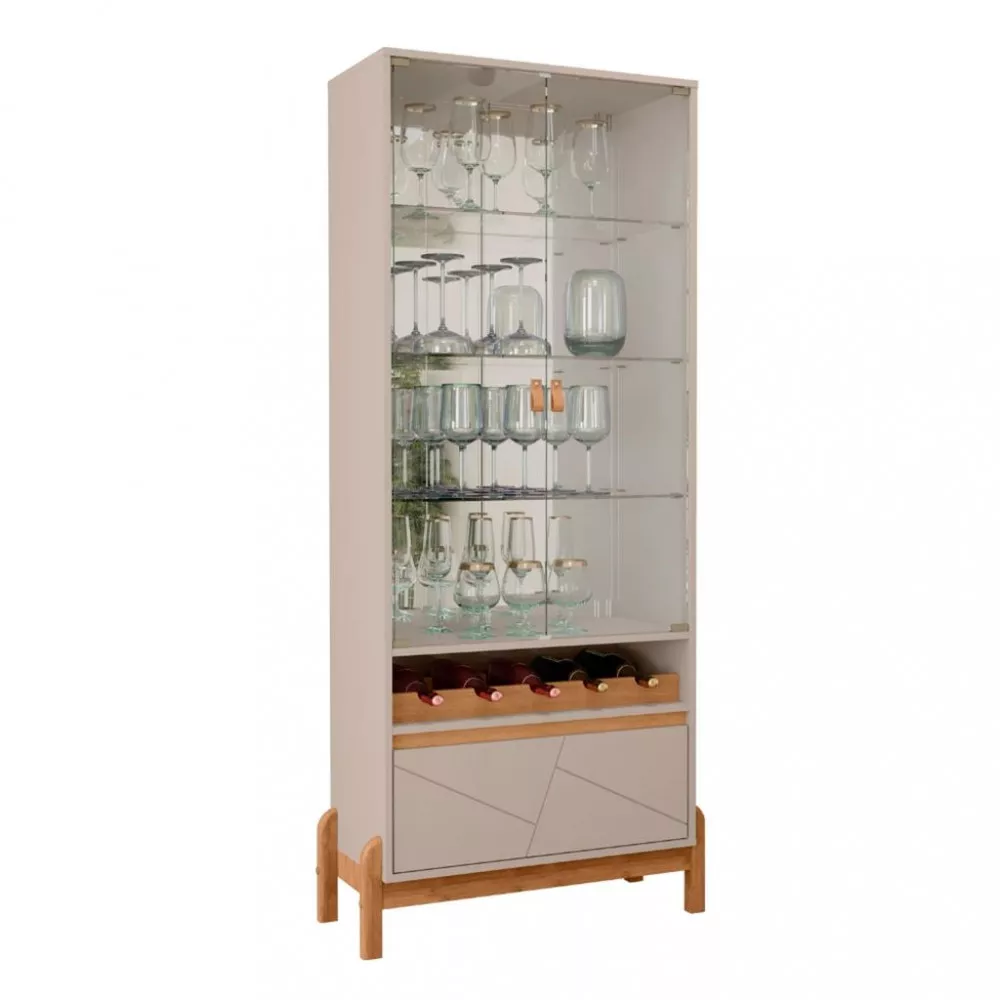 Cristaleira 2 Portas Vidro 1 Gaveta Bari Casa D