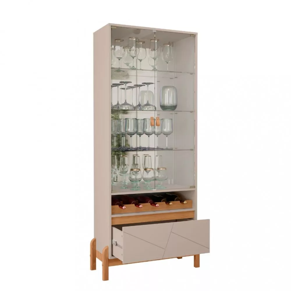 Cristaleira 2 Portas Vidro 1 Gaveta Bari Casa D