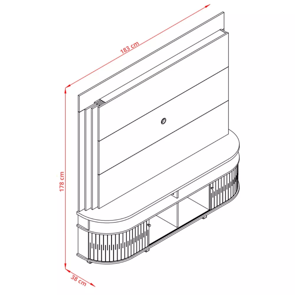 Estante Home para TV até 65 Polegadas 2 Portas com Pés Daytona Madetec