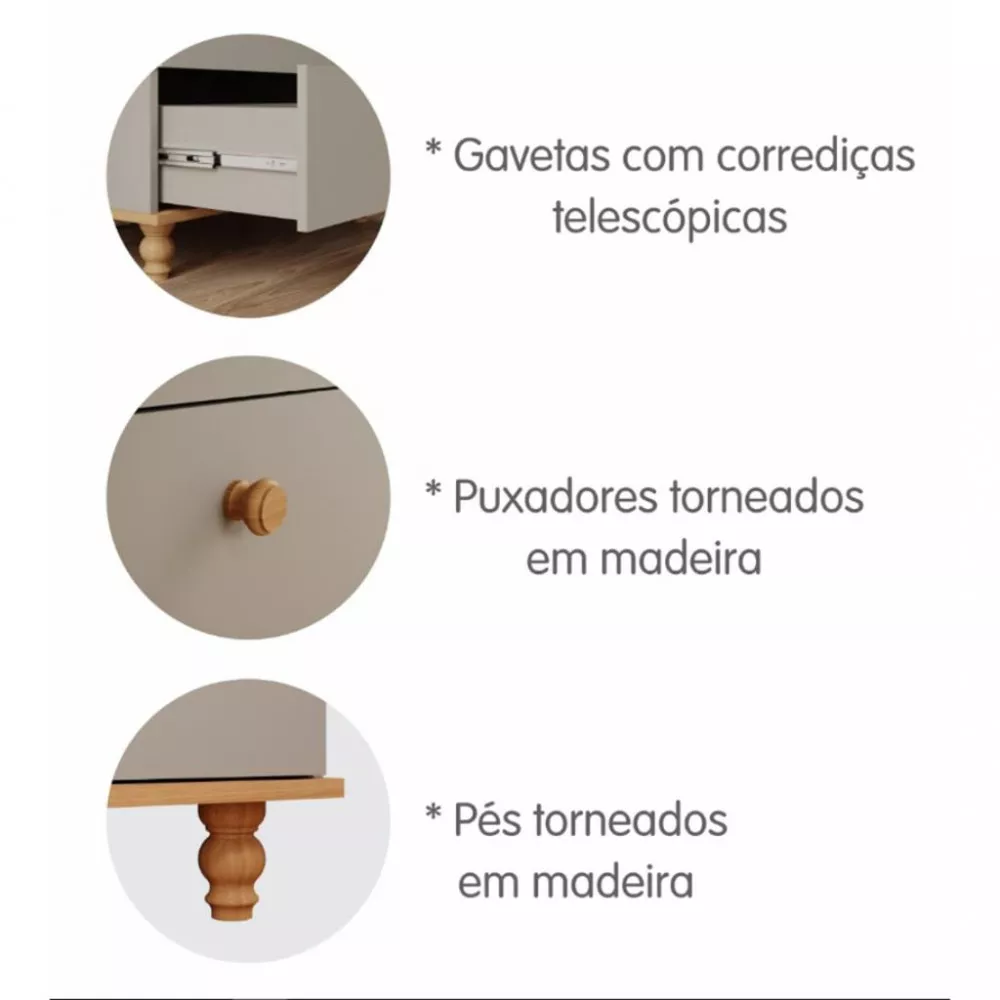 Image 3 of 4 of Cômoda Bebê 3 Gavetas Casinha Dengo Permobili