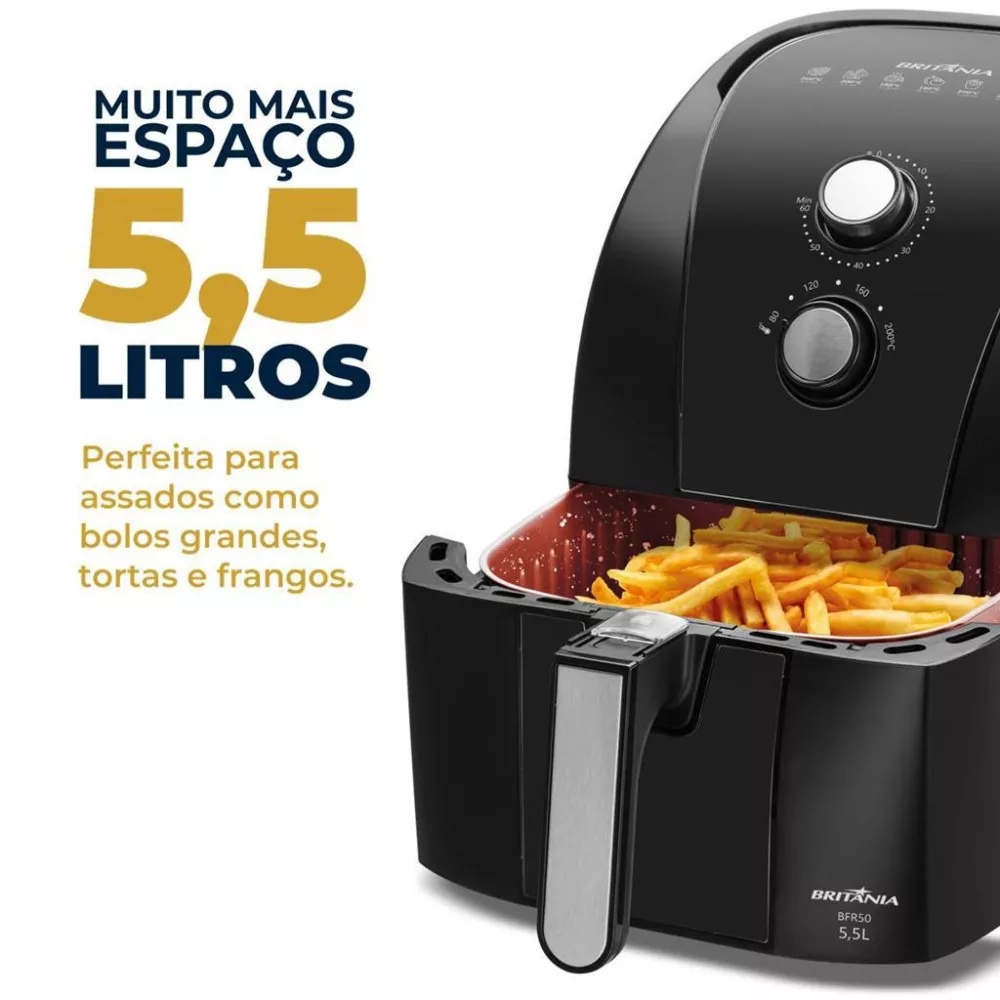 Fritadeira Elétrica Air Fryer Britânia 5,5L BFR50
