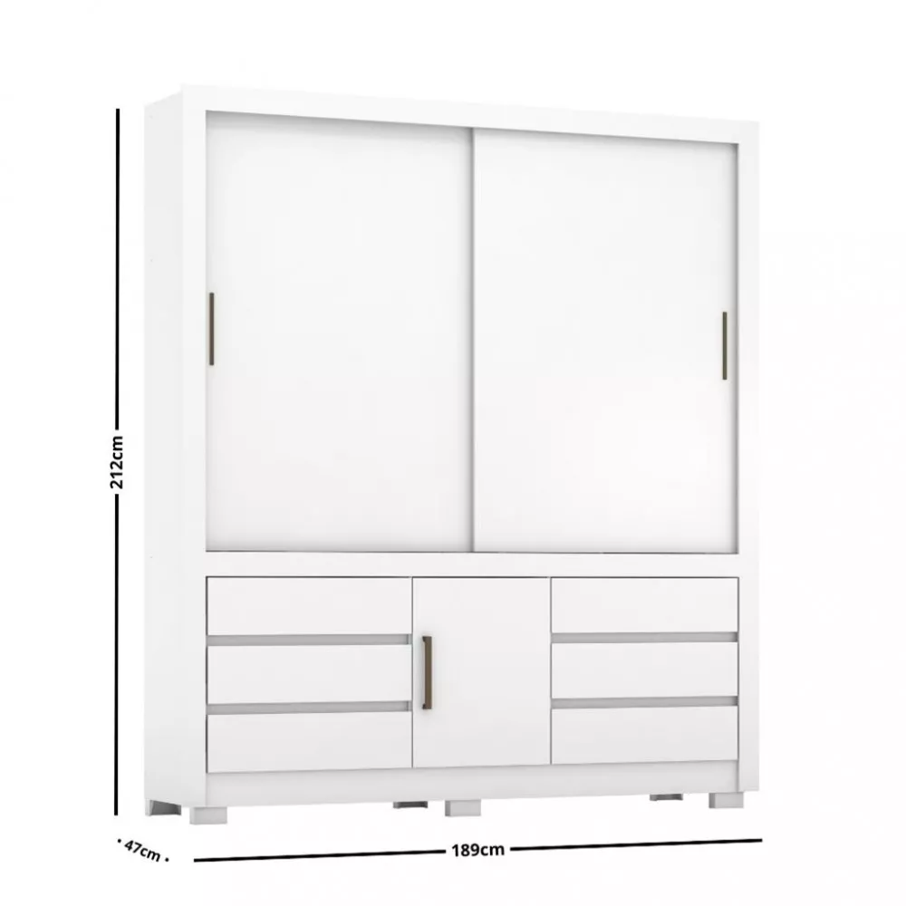 Image 4 of 5 of Guarda Roupa Casal 3 Portas 6 Gavetas Flex Arbo Demobile