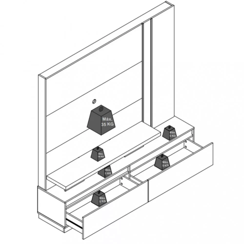 Estante Home para TV até 75 Polegadas 2 Gavetas New Apolo Madetec