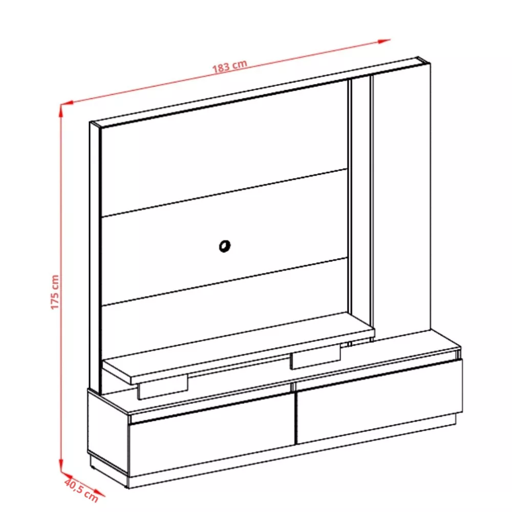Estante Home para TV até 75 Polegadas 2 Gavetas New Apolo Madetec