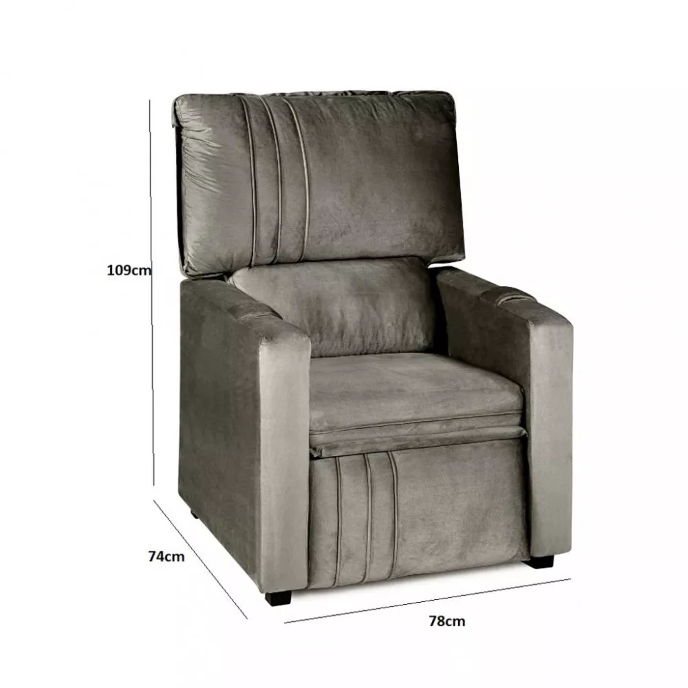 Poltronas 78cm Veludo Grecia Berflex