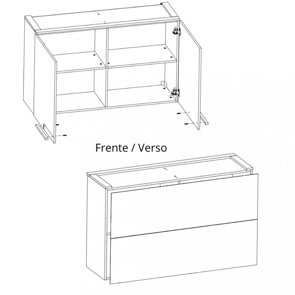 Armário Aéreo 2 Portas 120cm Manhattan Herval
