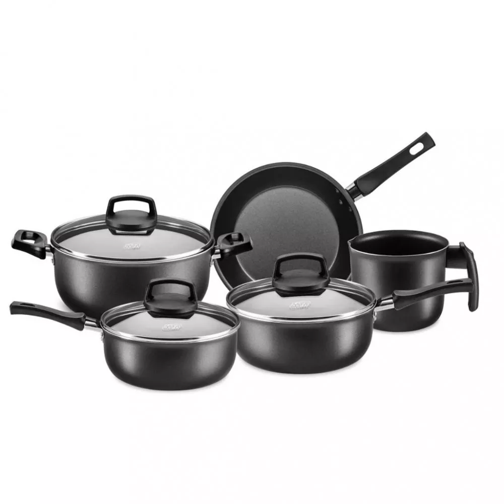 Conjunto de Panelas MTA Safira Cristal 5 Peças Tampa de Vidro