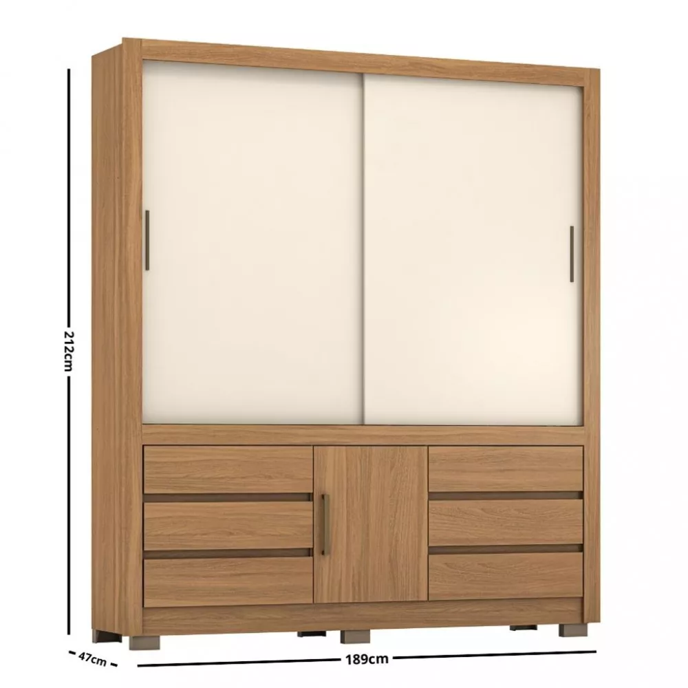 Image 3 of 4 of Guarda Roupa Casal 3 Portas 6 Gavetas Arbo Demobile