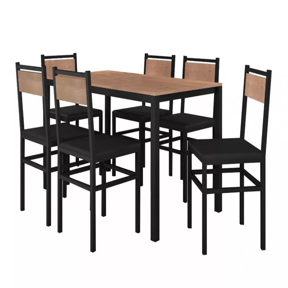 Image 1 of 4 of Conjunto Mesa 136cm 6 Cadeiras Curitiba Fabone