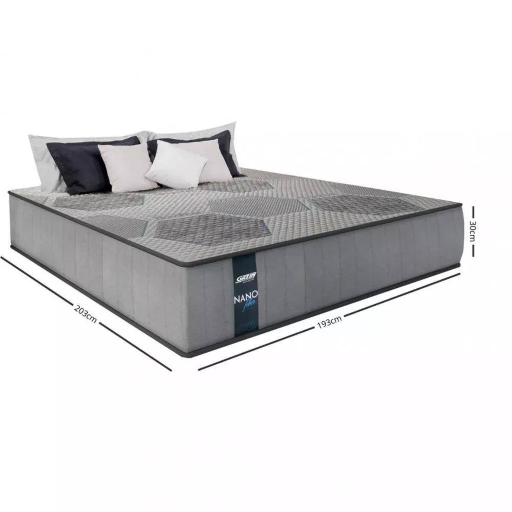 Colchão King 193cm Molas Ensacadas Nanofiber Gazin