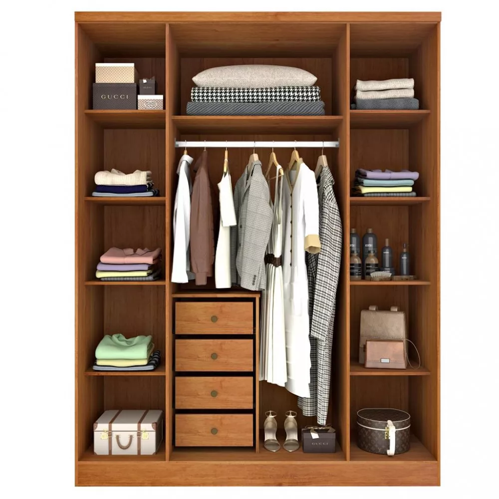 Guarda Roupa Solteiro 4 Portas 4 Gavetas Sevilla Tcil